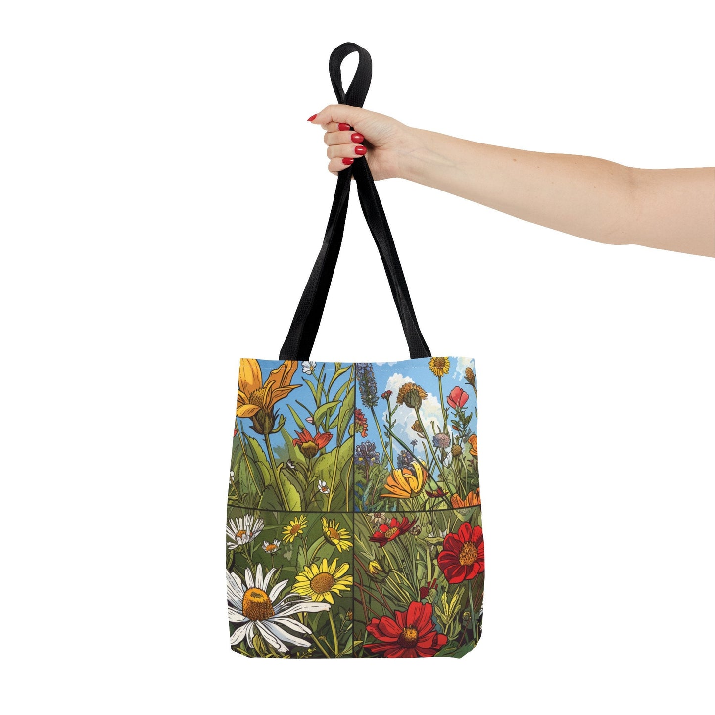 Wildflower Tote Bag - Comic Book Style