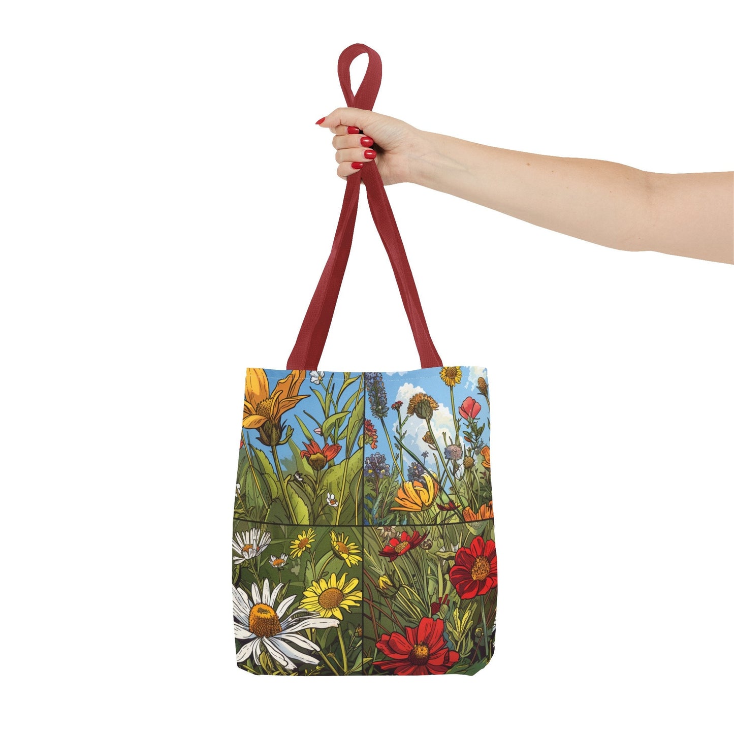 Wildflower Tote Bag - Comic Book Style