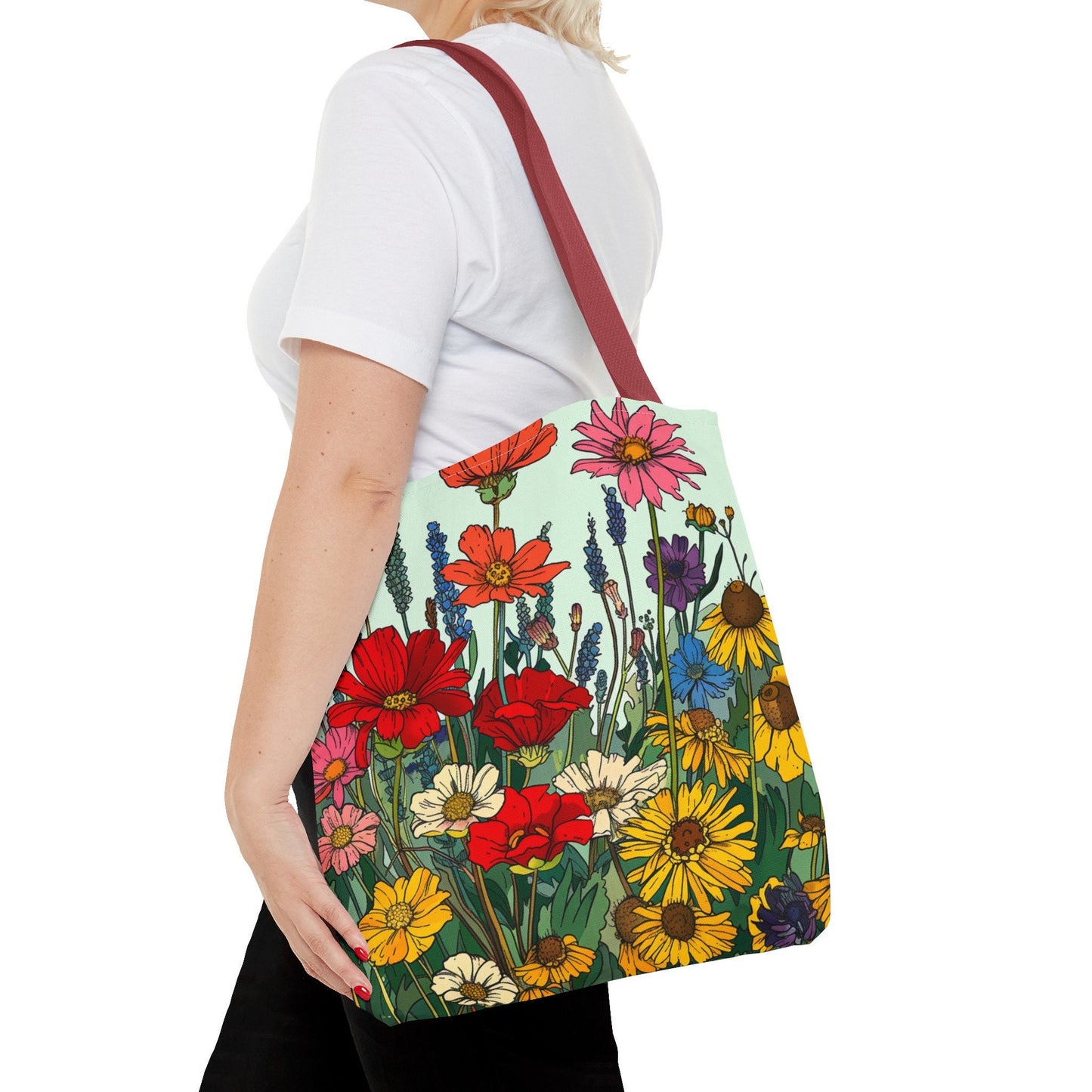 Wildflower Tote Bag - Comic Book Style