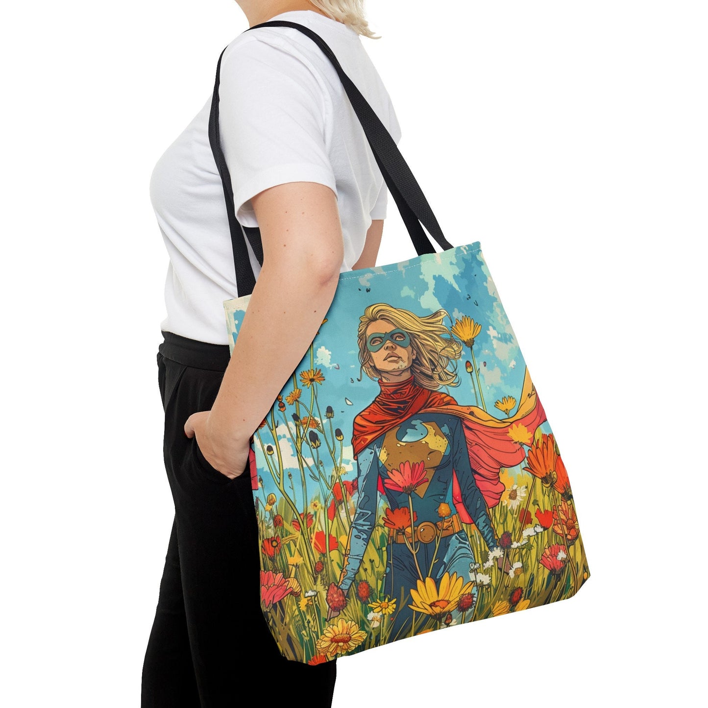 Female Superhero Comic Book Style Tote Bag