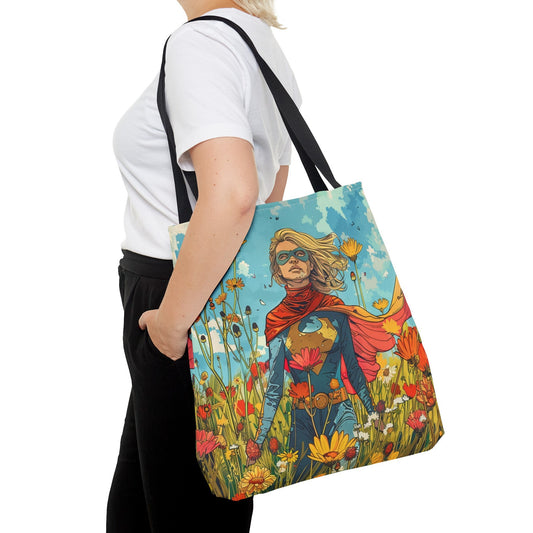 Female Superhero Comic Book Style Tote Bag