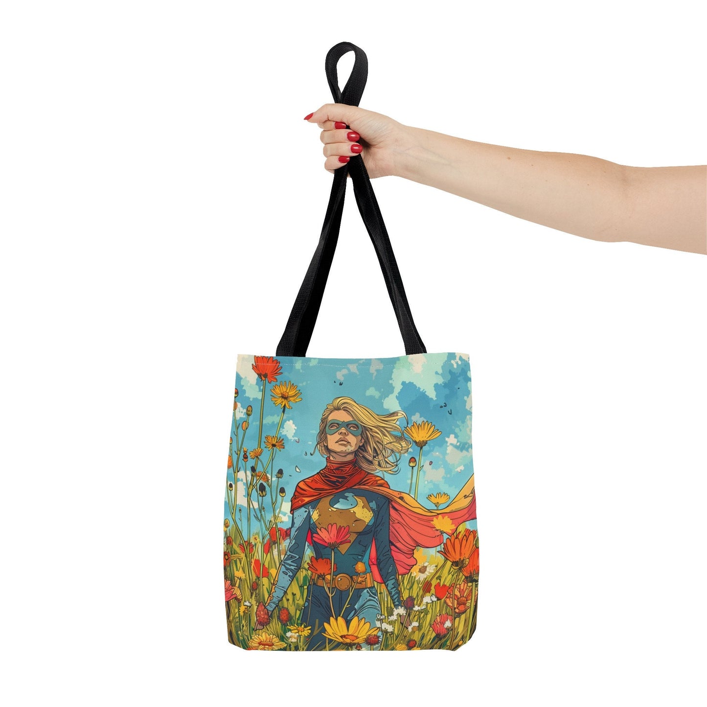 Female Superhero Comic Book Style Tote Bag