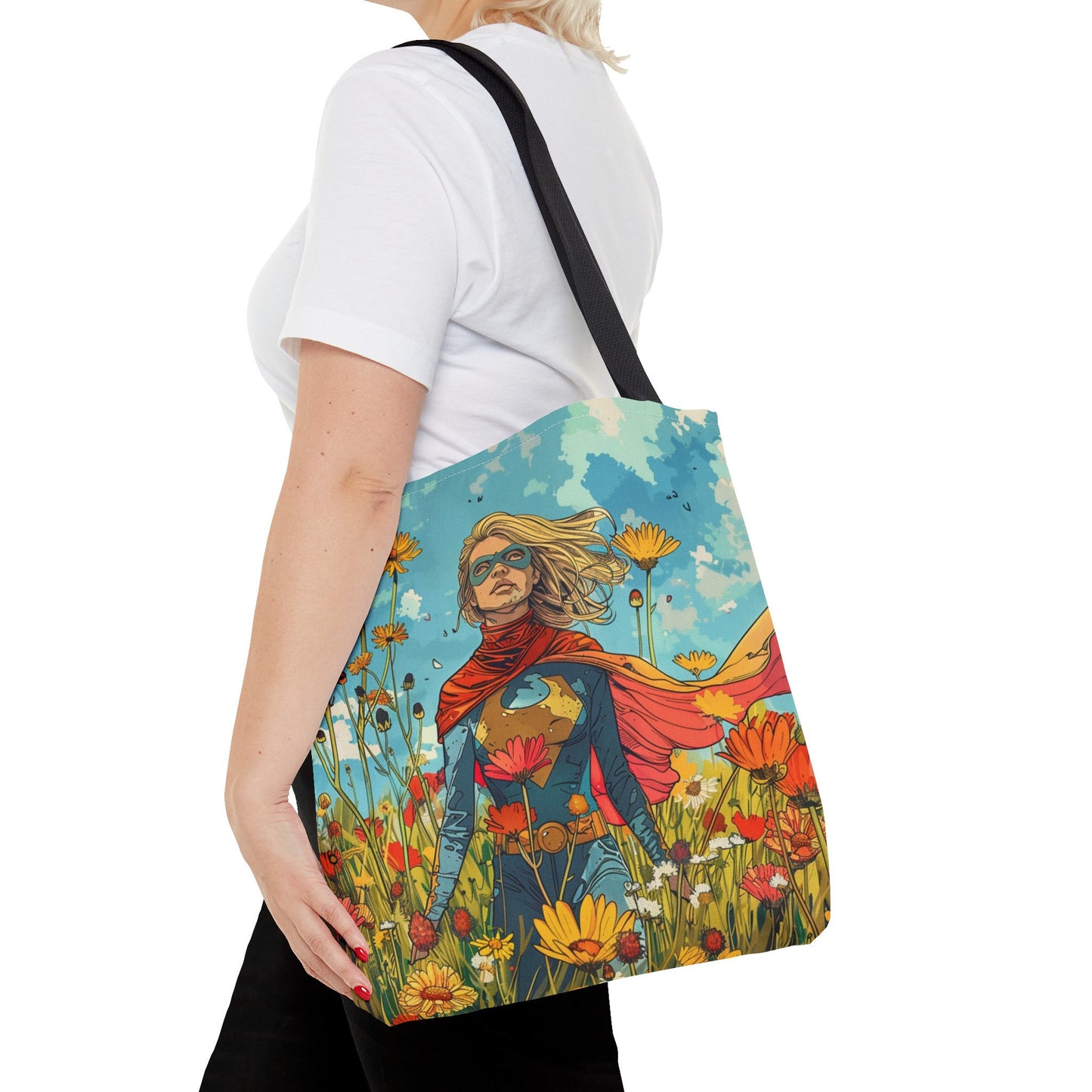 Female Superhero Comic Book Style Tote Bag