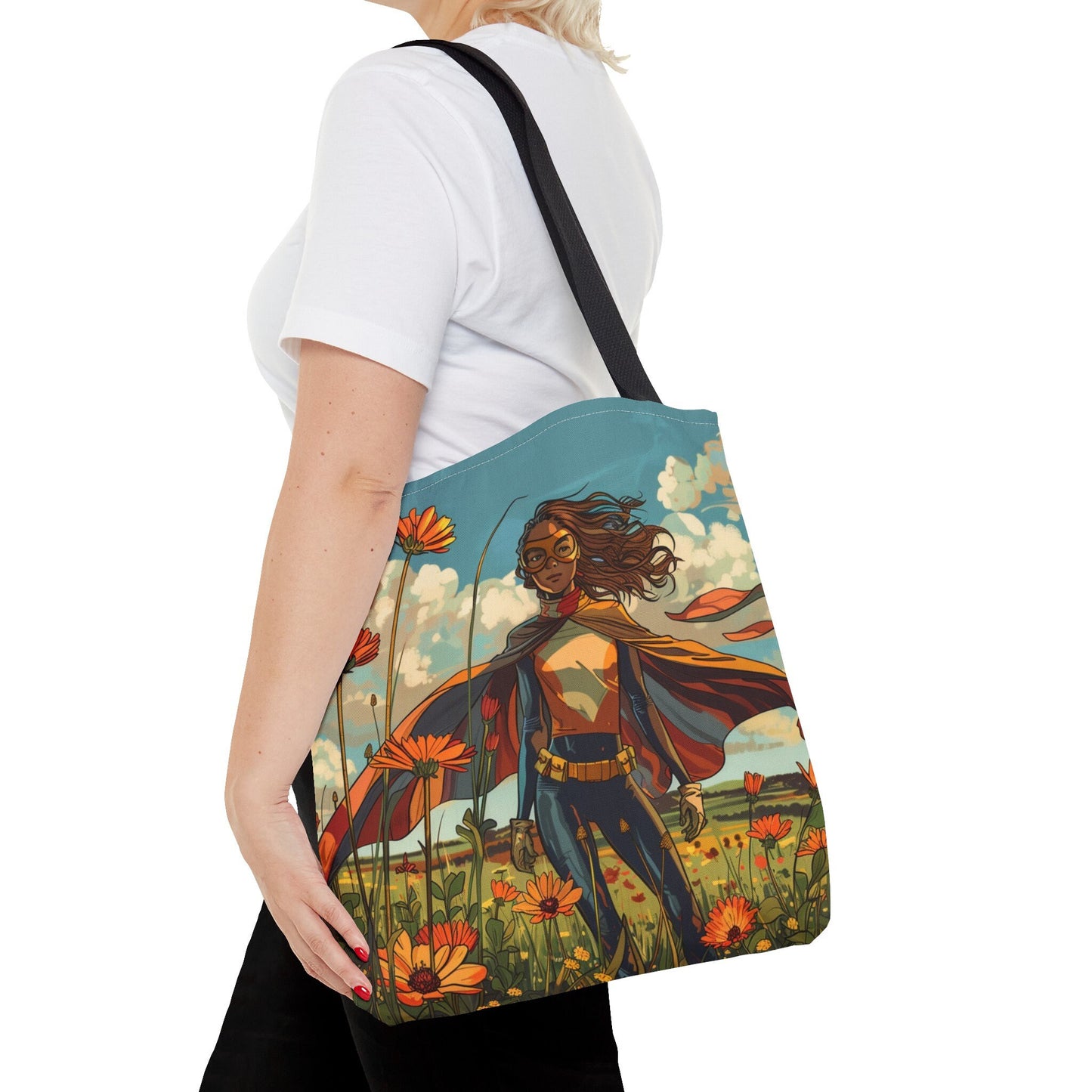 Female Superhero Comic Book Style Tote Bag