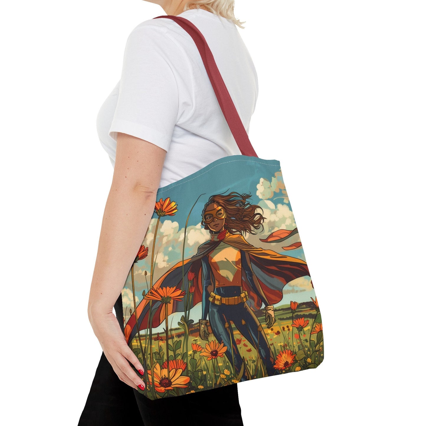 Female Superhero Comic Book Style Tote Bag