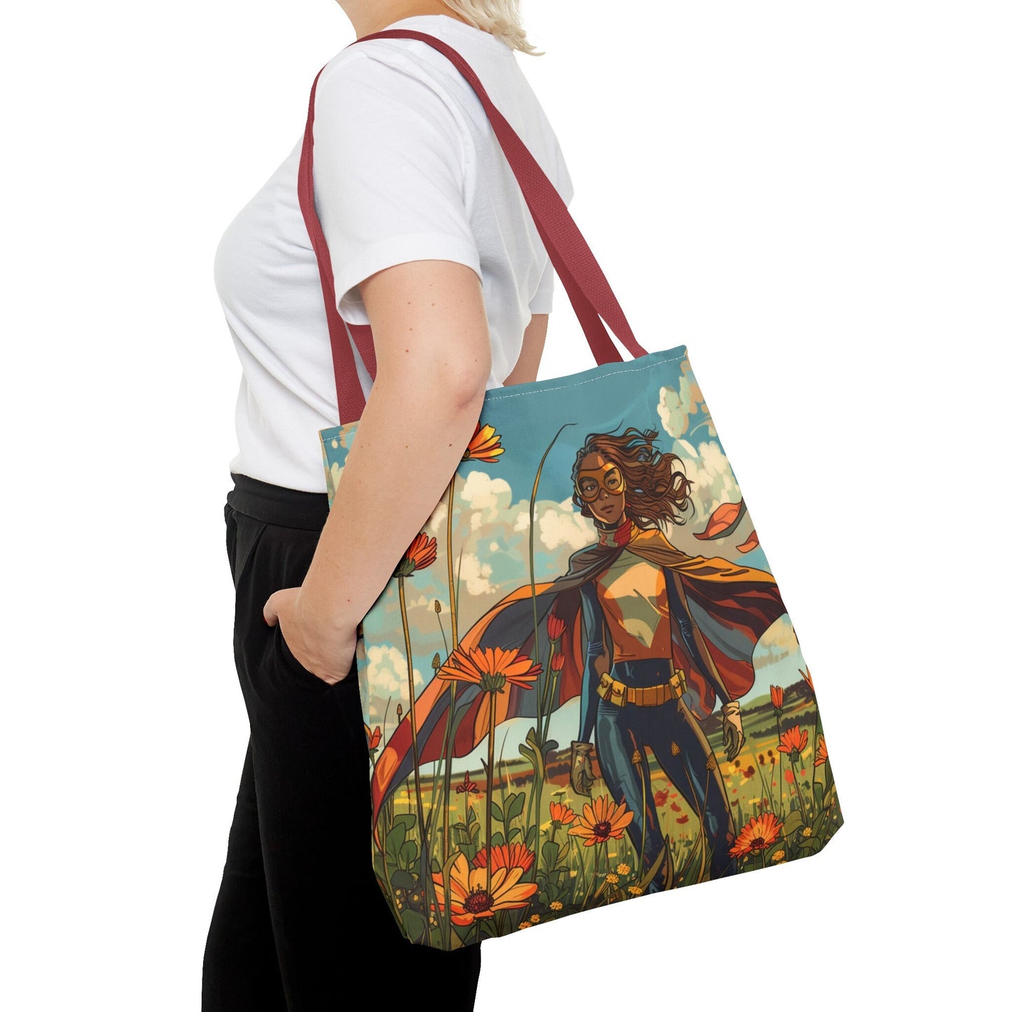 Female Superhero Comic Book Style Tote Bag