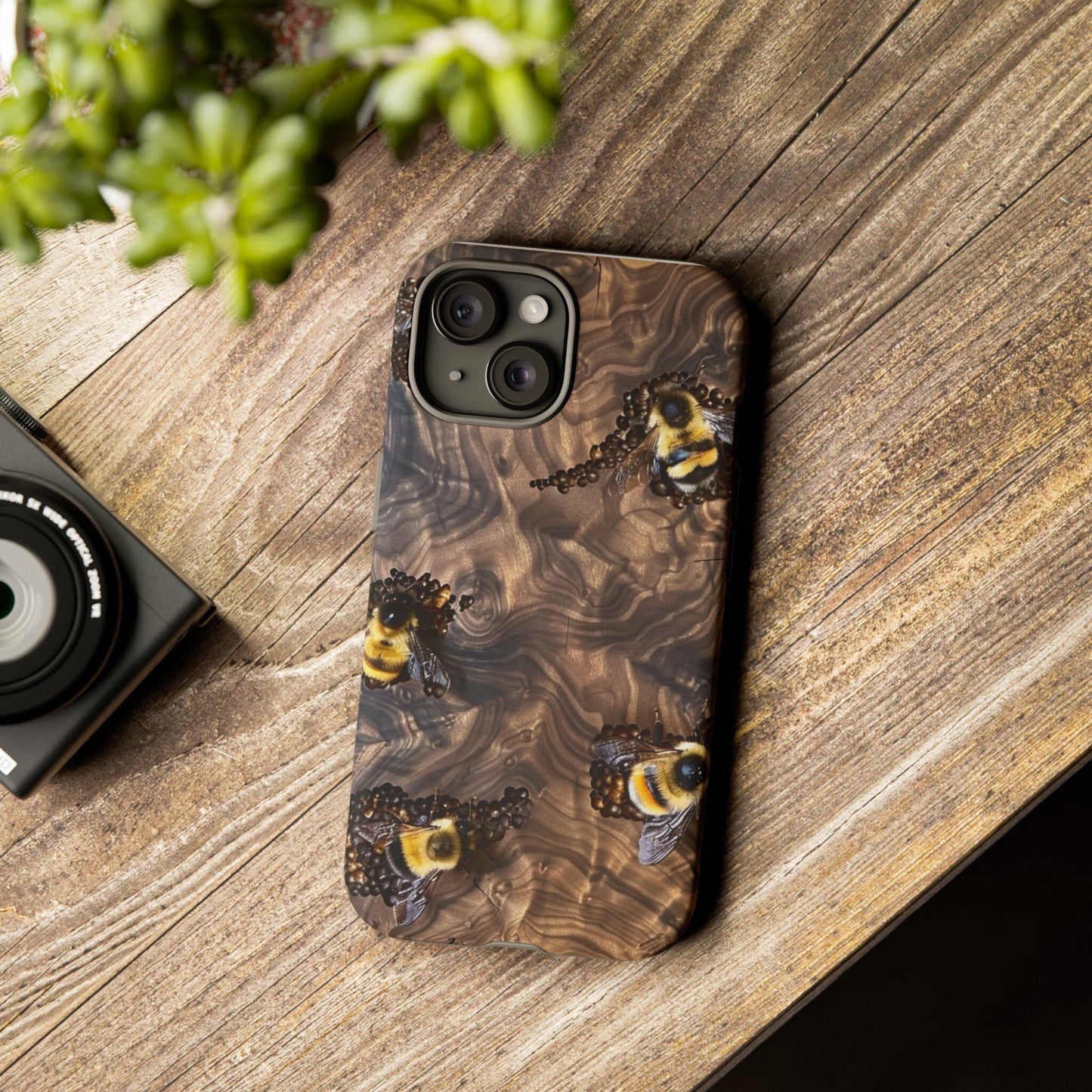 Walnut Grove Buzz - Tough Phone Case - Walnut Tree and Bumblebees