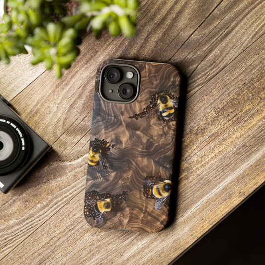 Walnut Grove Buzz - Tough Phone Case - Walnut Tree and Bumblebees
