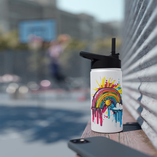 Genesis 9:13 Graffiti Rainbow Stainless Steel Water Bottle, Standard Lid