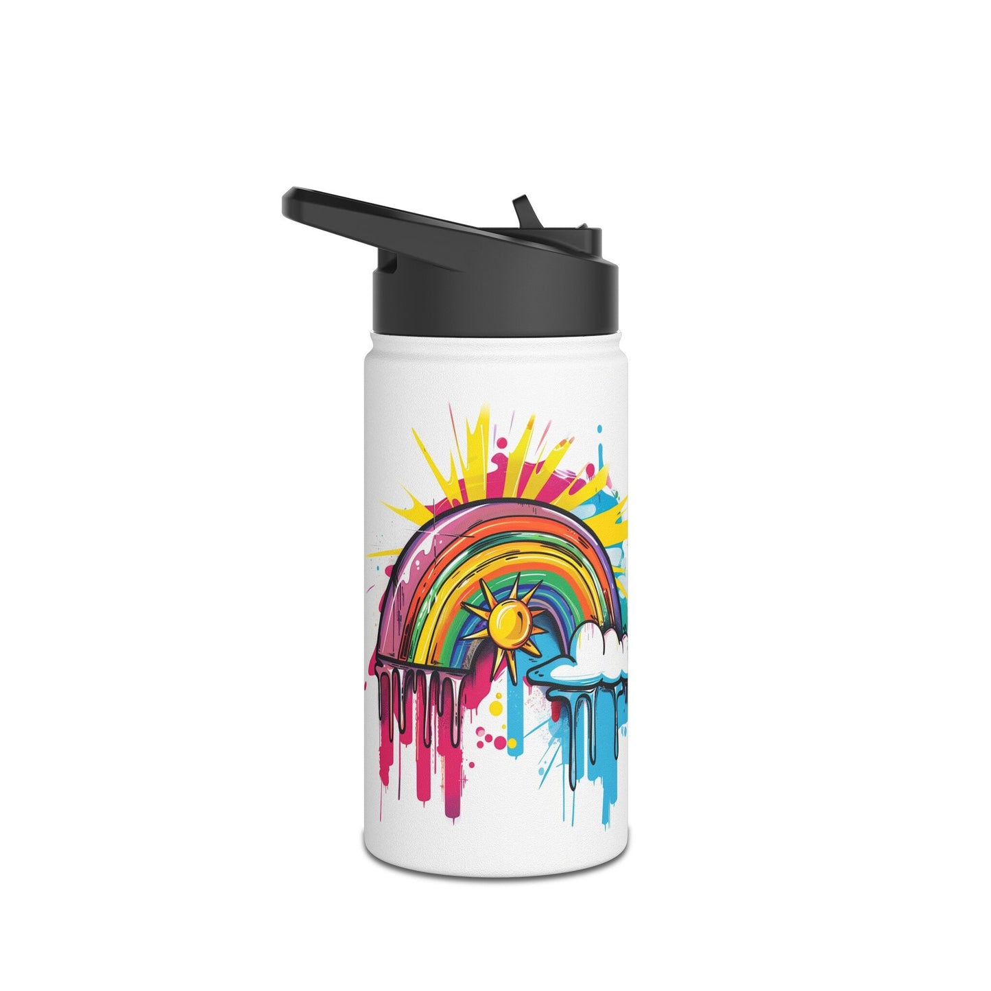 Genesis 9:13 Graffiti Rainbow Stainless Steel Water Bottle, Standard Lid