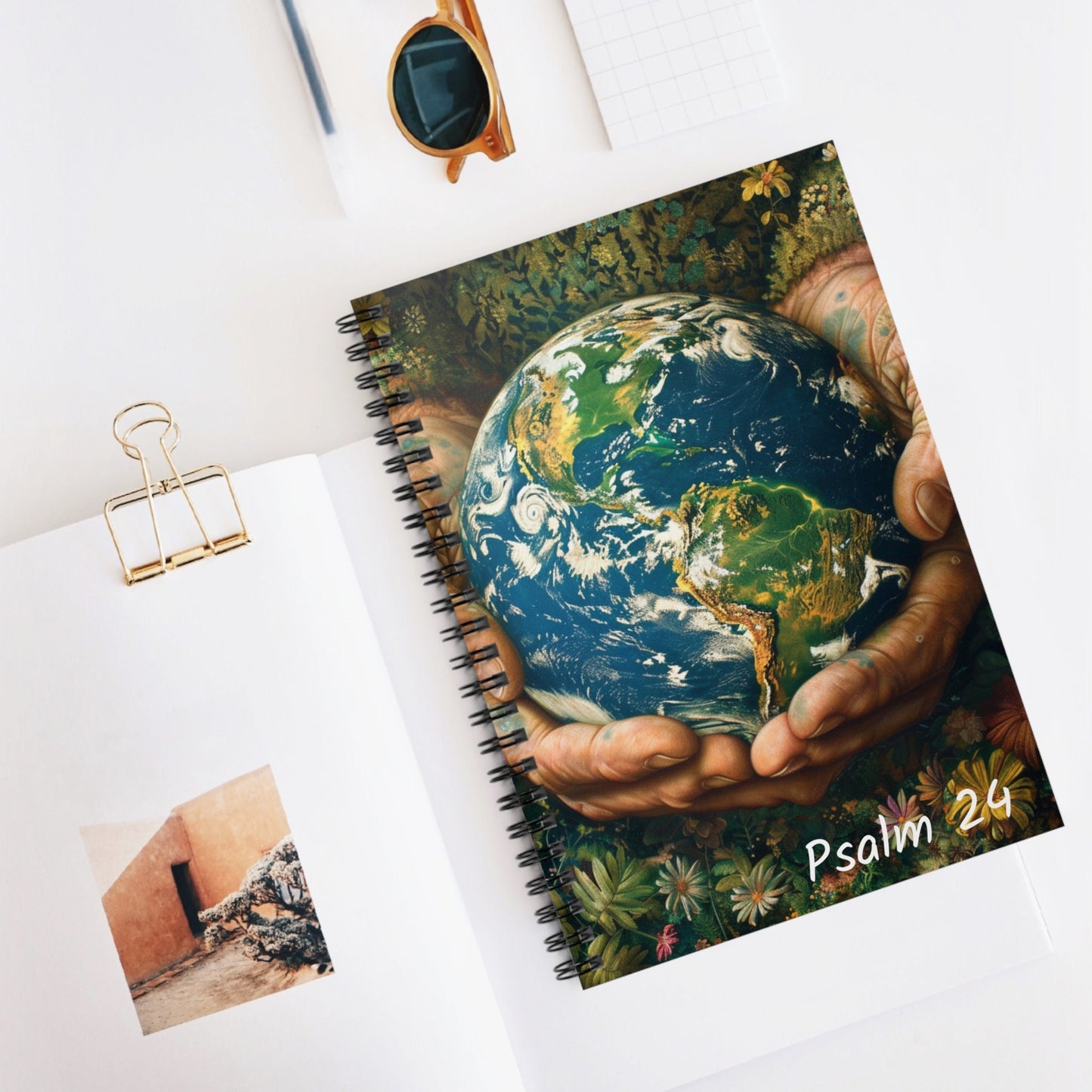 He's Got the Whole World In His Hands Spiral Notebook - Ruled Line - Psalm 24