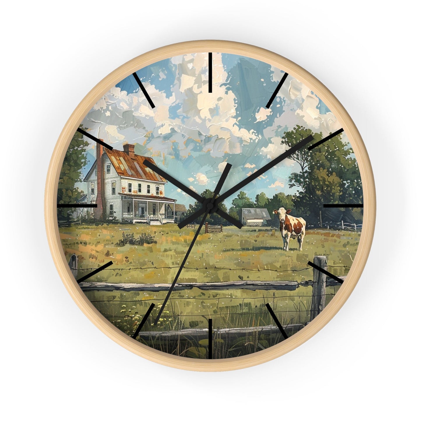 Farmhouse Scene Wall Clock
