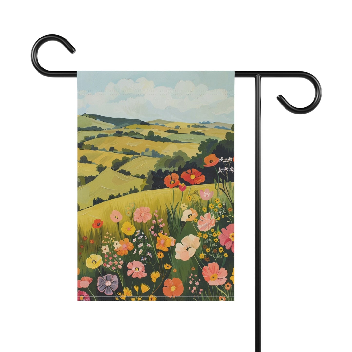 Retro Flowers Garden & House Banner