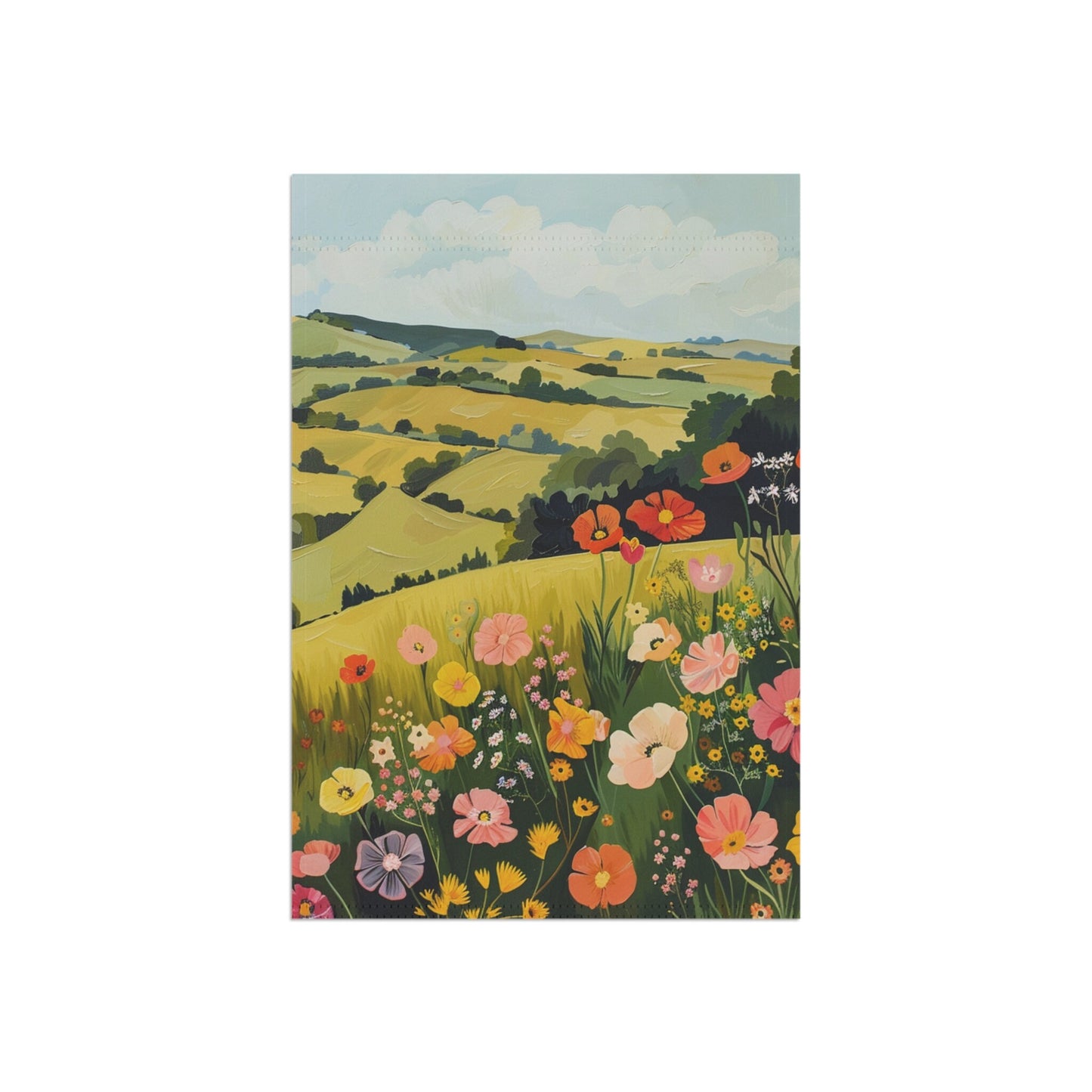 Retro Flowers Garden & House Banner