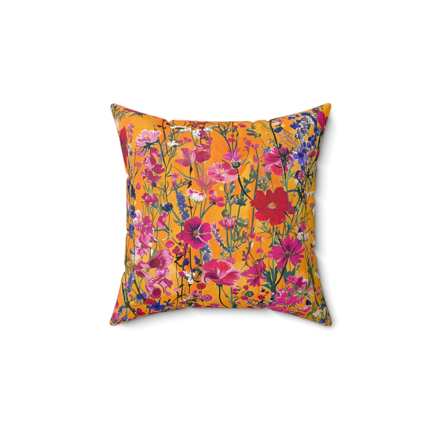 Wildflower Sunset Spun Polyester Square Pillow