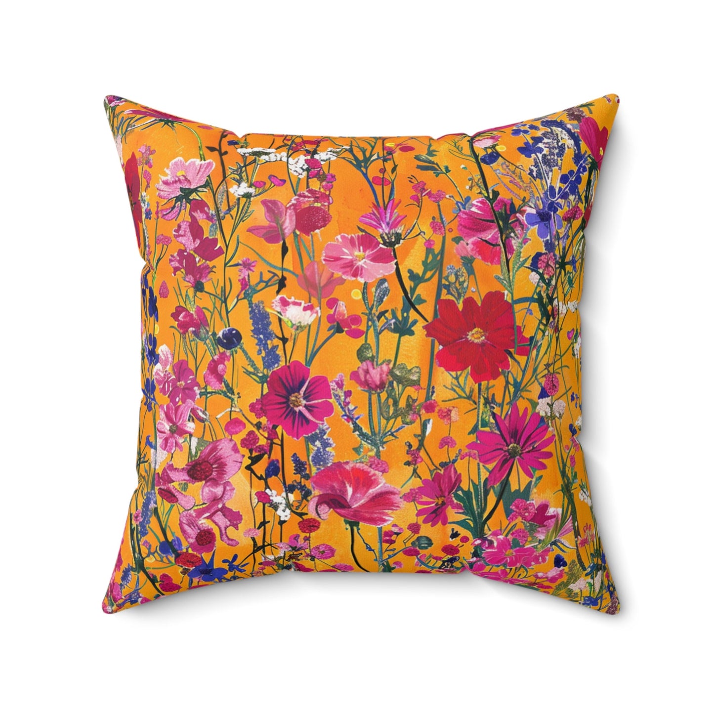 Wildflower Sunset Spun Polyester Square Pillow