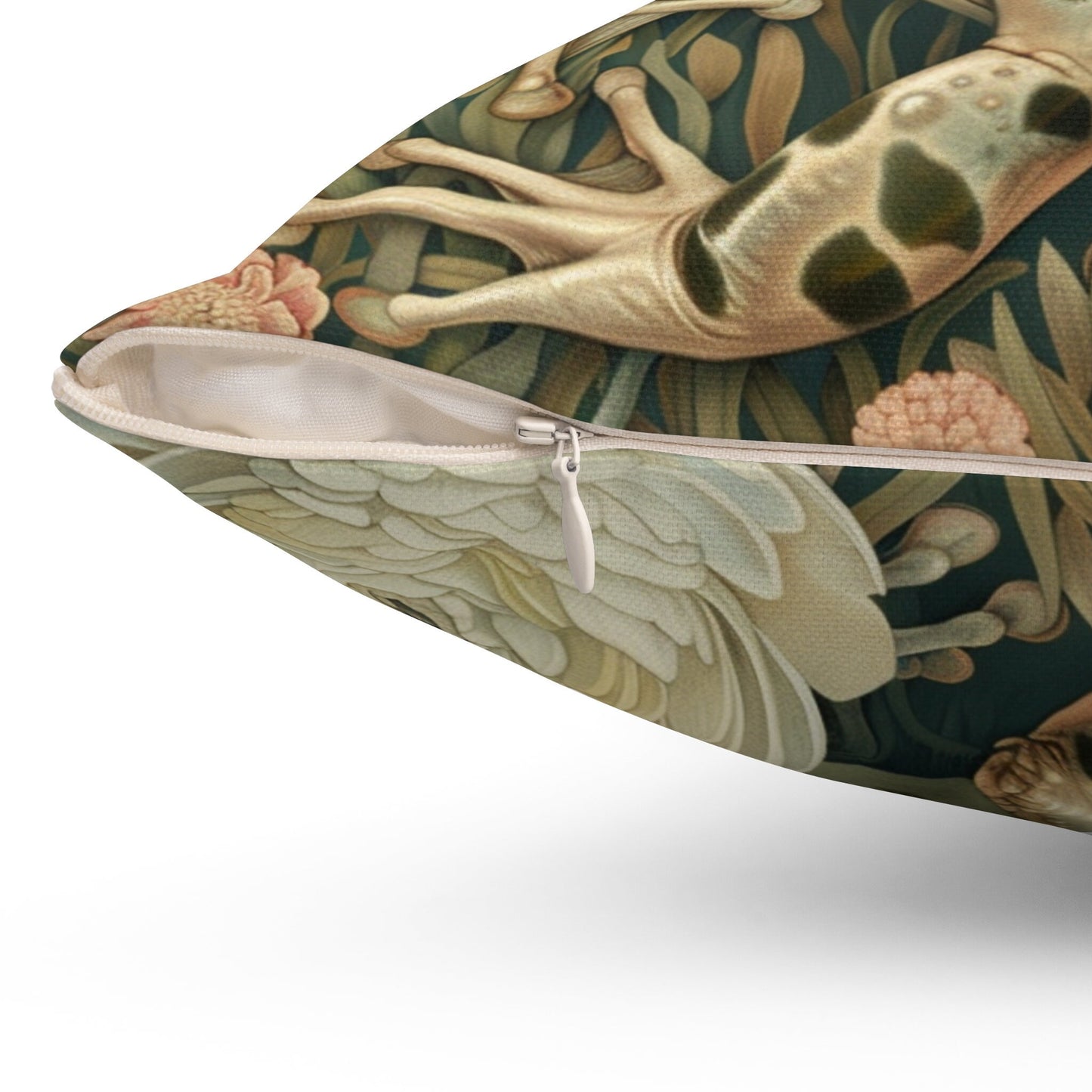 Victorian Frog Spun Polyester Square Pillow