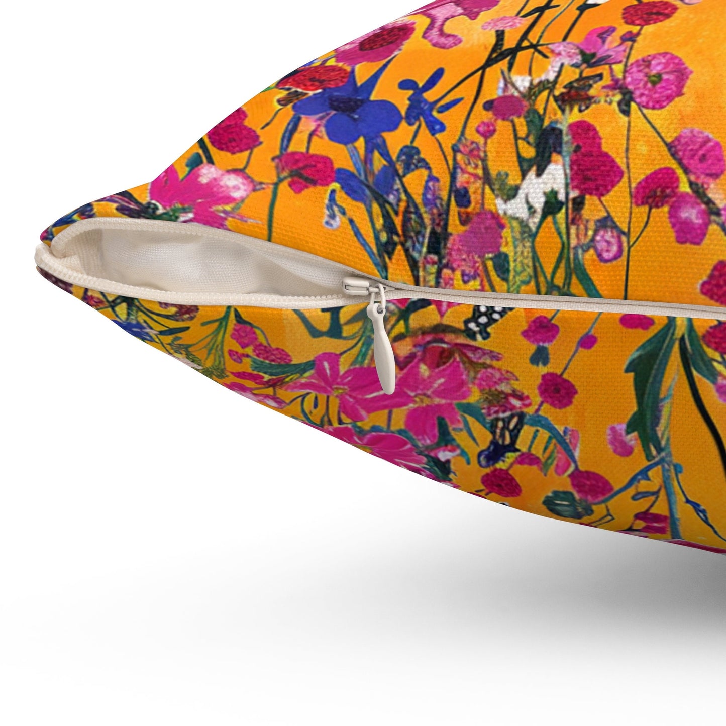 Wildflower Sunset Spun Polyester Square Pillow