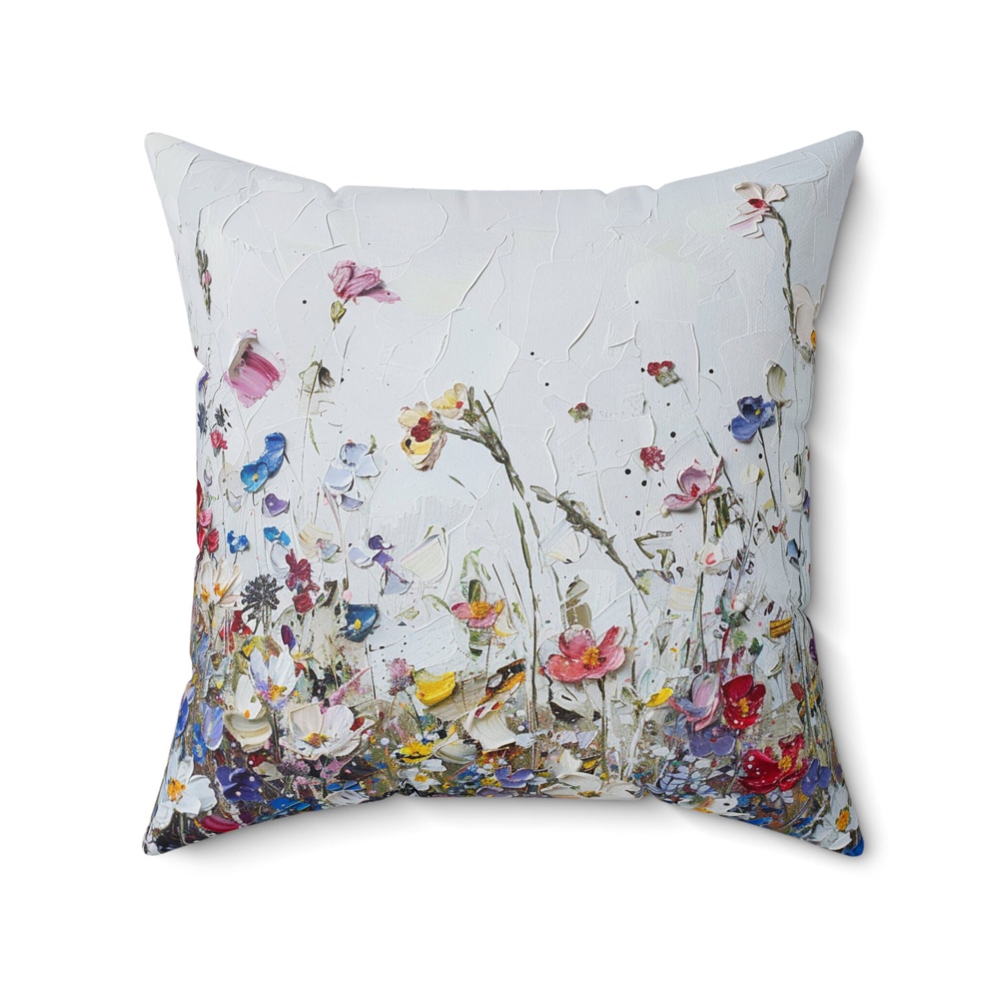 Expressionistic Flowers Spun Polyester Square Pillow Part Four