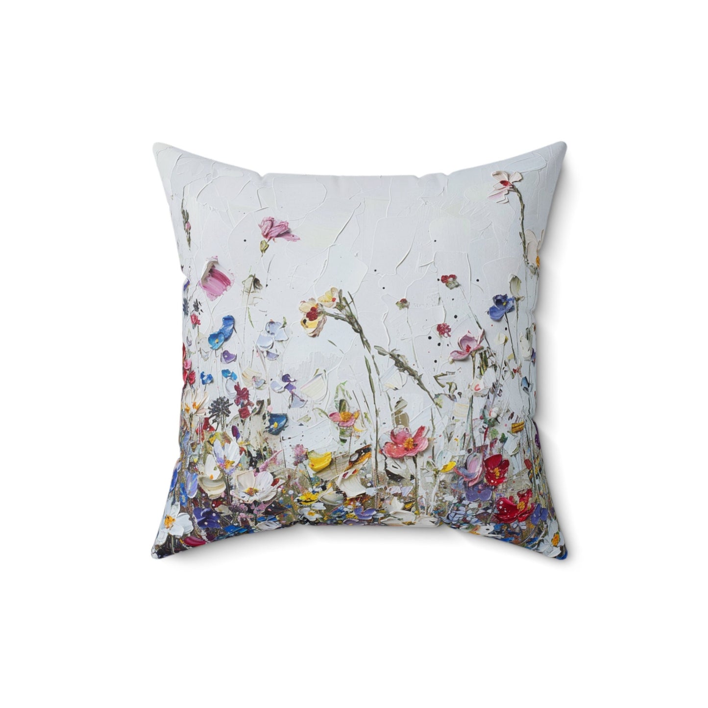 Expressionistic Flowers Spun Polyester Square Pillow Part Four