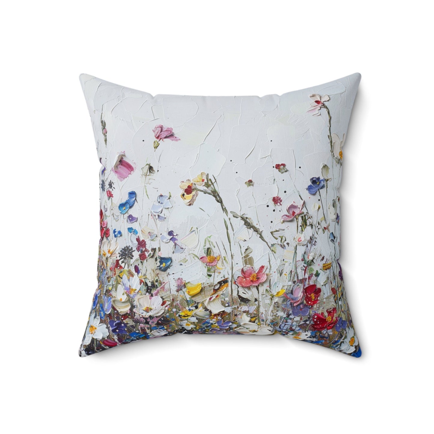 Expressionistic Flowers Spun Polyester Square Pillow Part Four