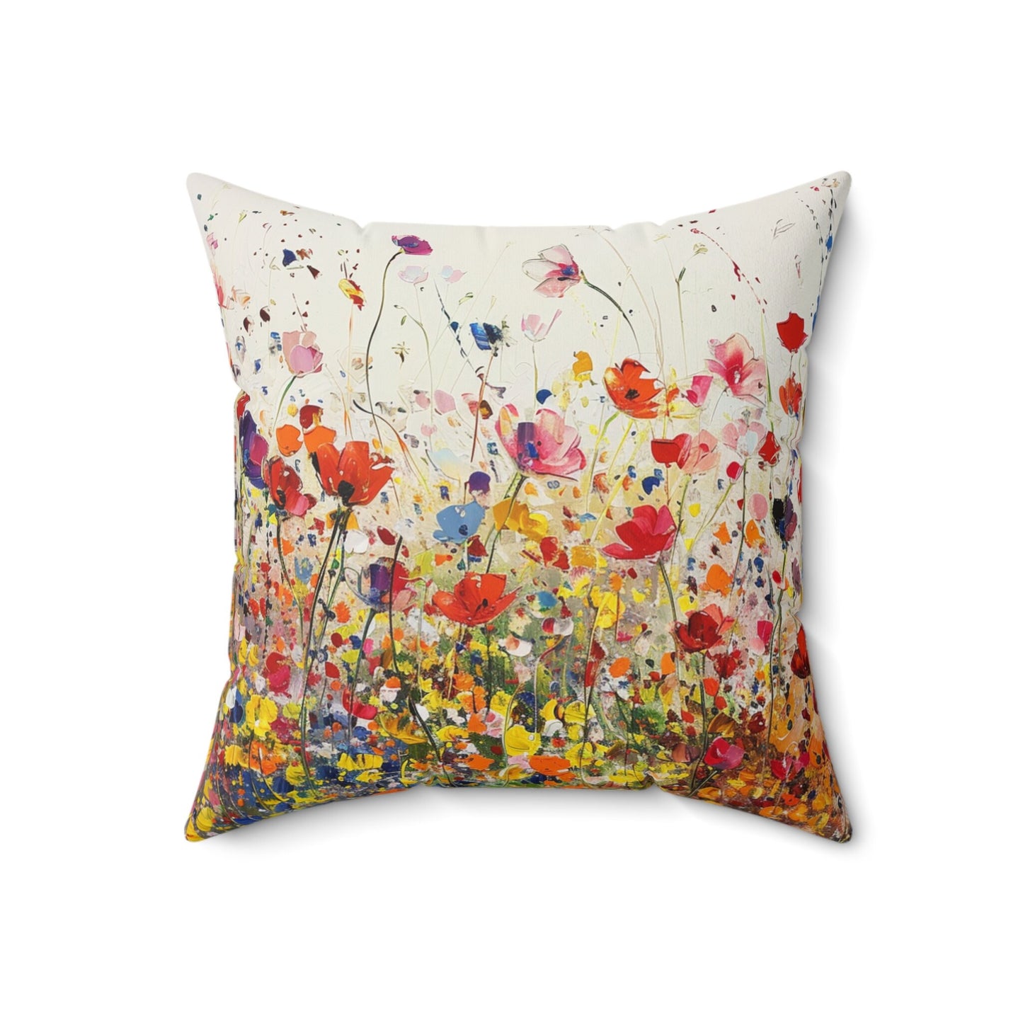 Expressionistic Flowers Spun Polyester Square Pillow Part Deux