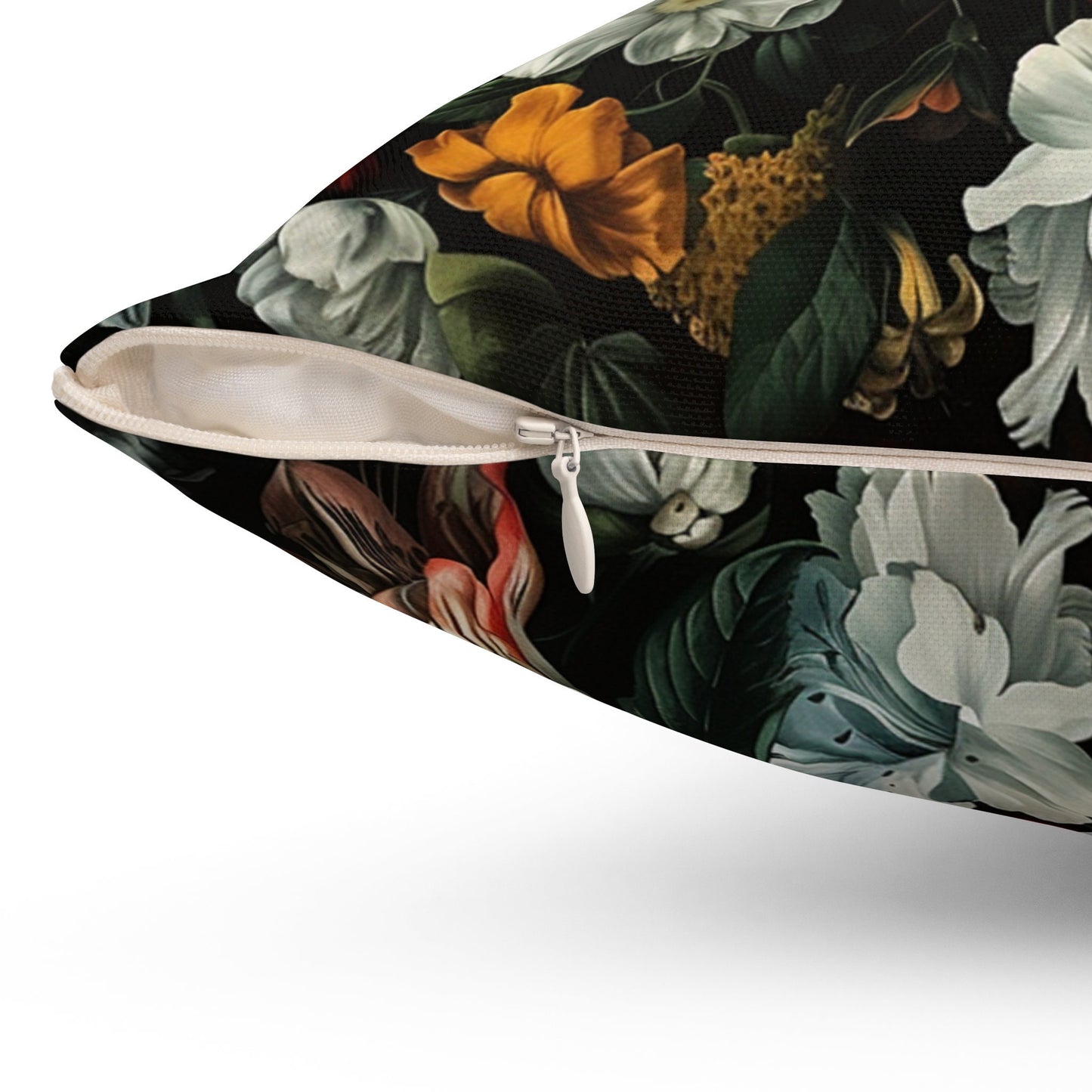 Futuristic Flowers Spun Polyester Square Pillow