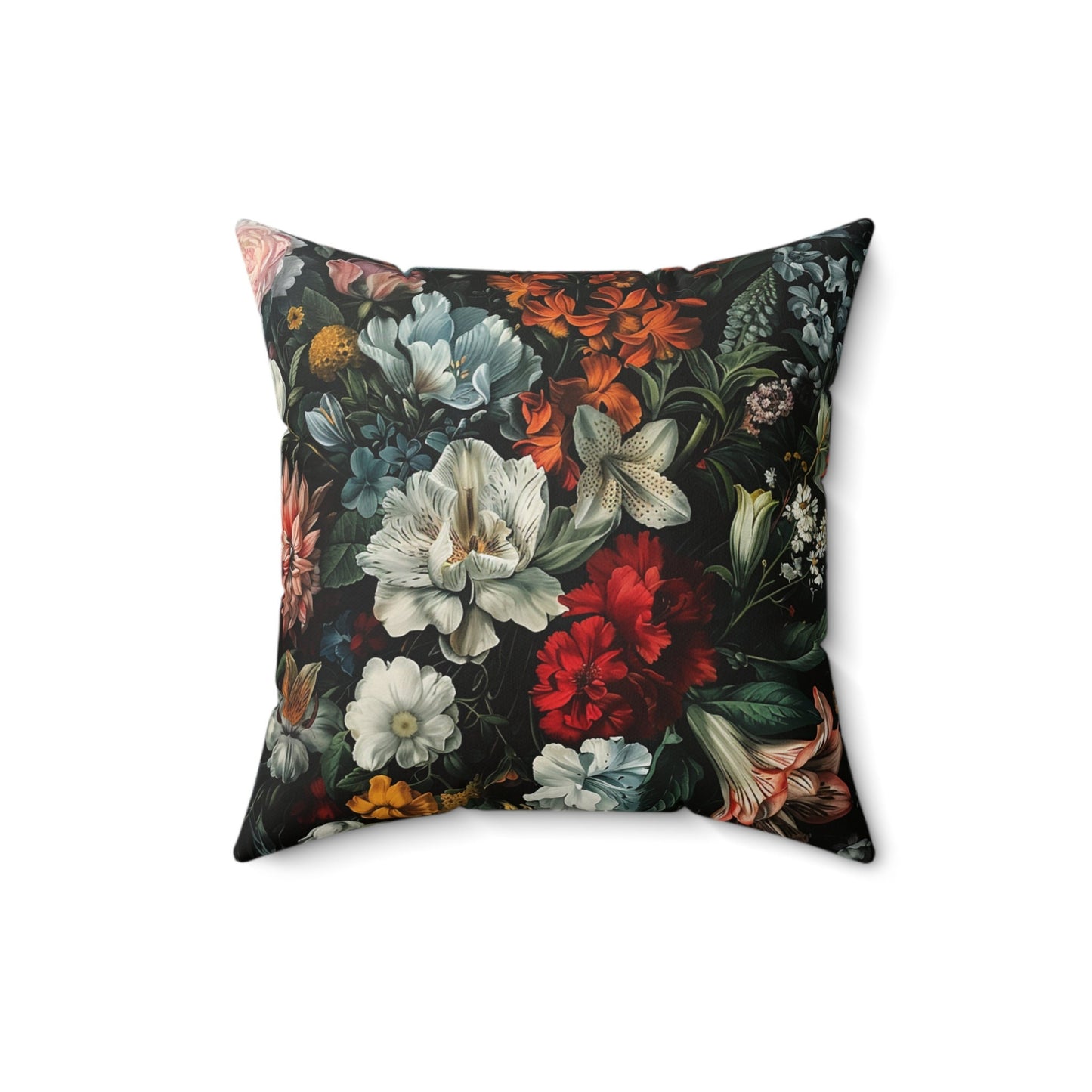 Futuristic Flowers Spun Polyester Square Pillow