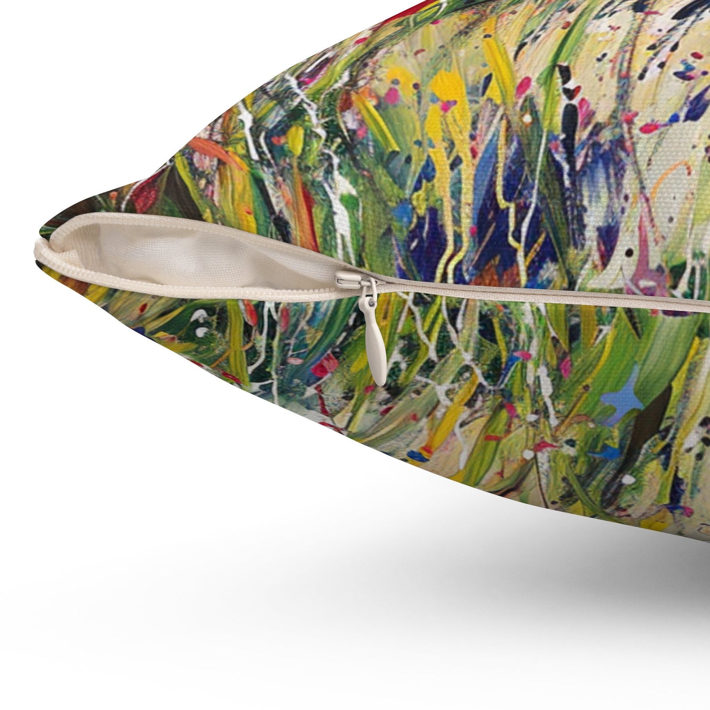Expressionistic Flowers Spun Polyester Square Pillow Part Three