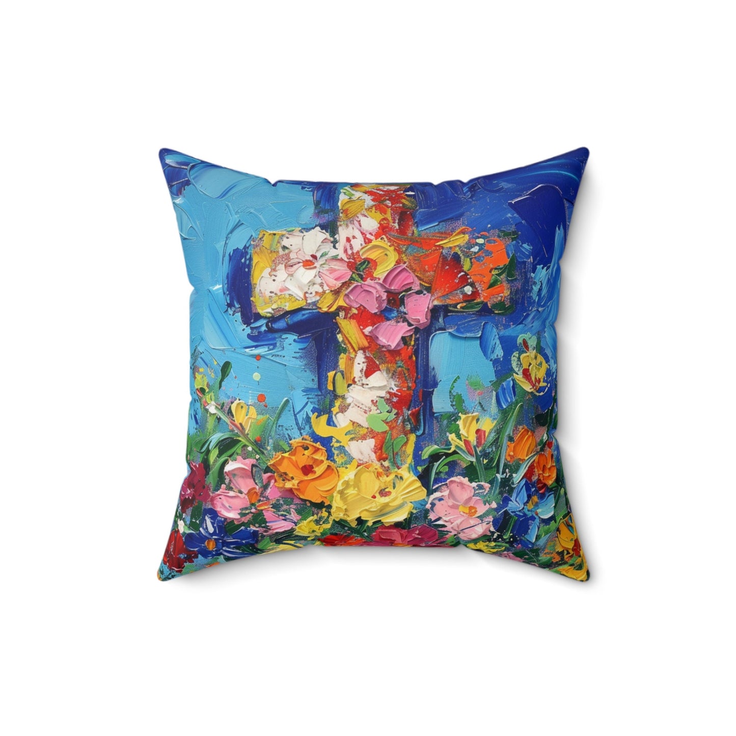 Divine Blooms on a Spun Polyester Square Pillow