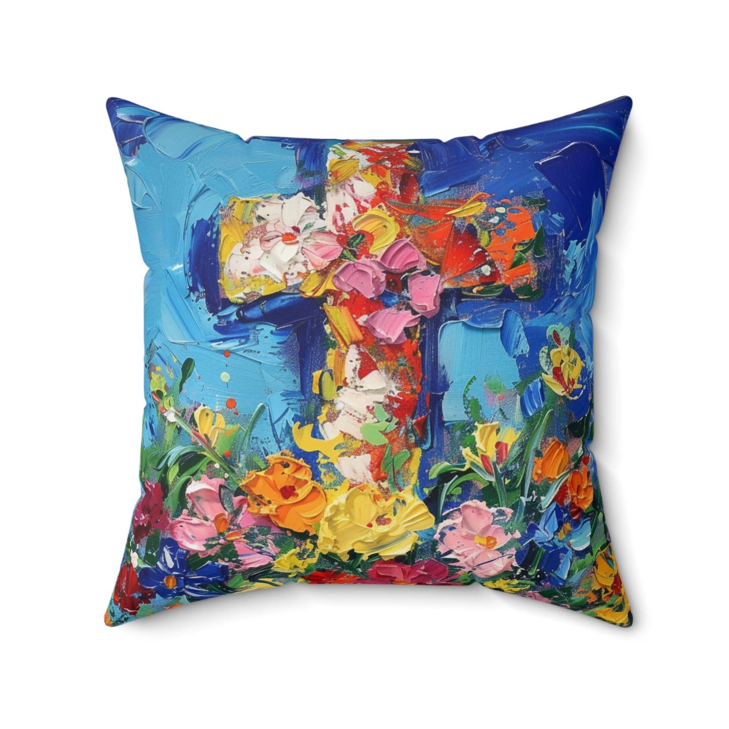 Divine Blooms on a Spun Polyester Square Pillow