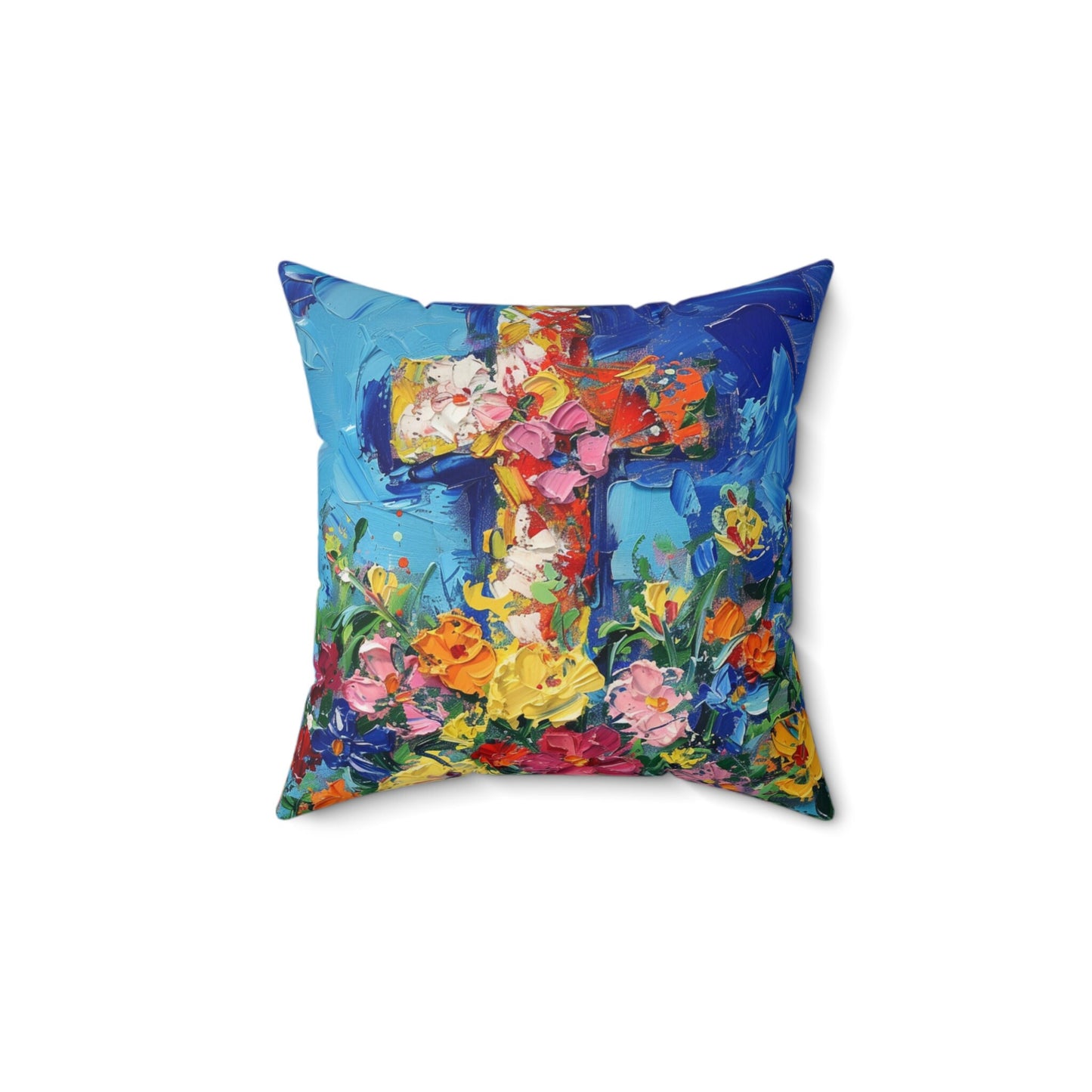 Divine Blooms on a Spun Polyester Square Pillow