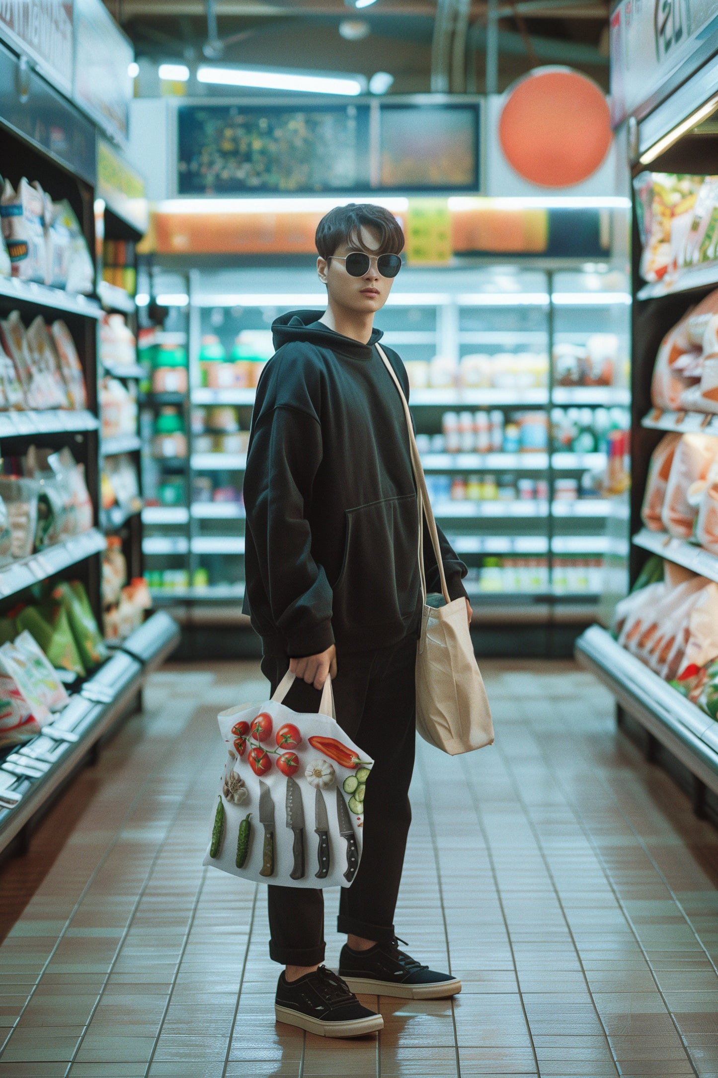 Culinary Tote Bag - Knives and Vegetables