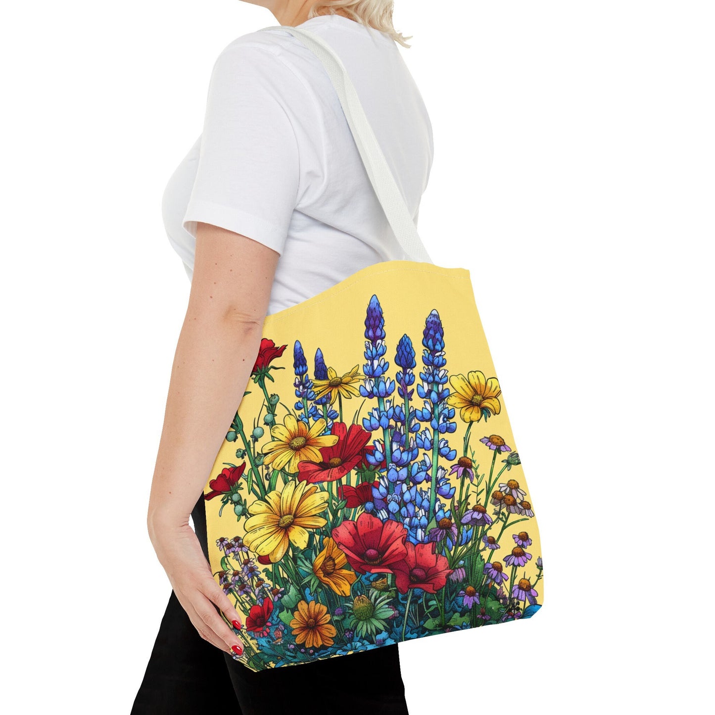 Wildflower Tote Bag - Comic Book Style
