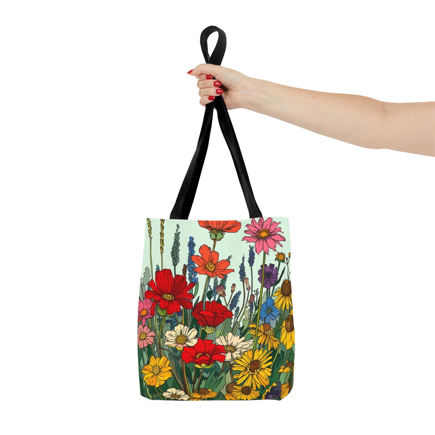 Wildflower Tote Bag - Comic Book Style