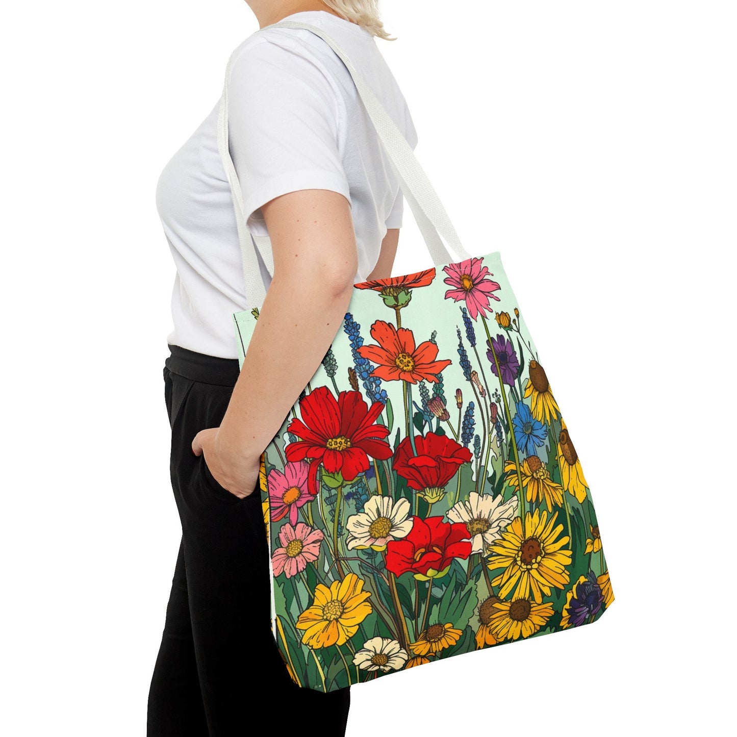 Wildflower Tote Bag - Comic Book Style