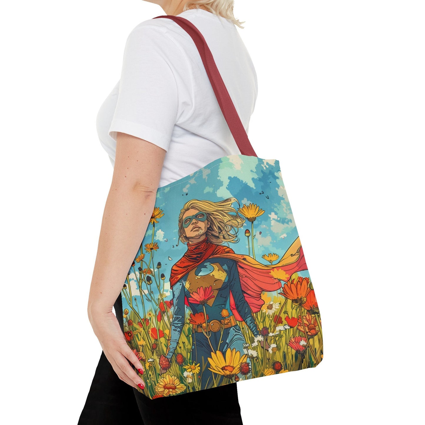 Female Superhero Comic Book Style Tote Bag