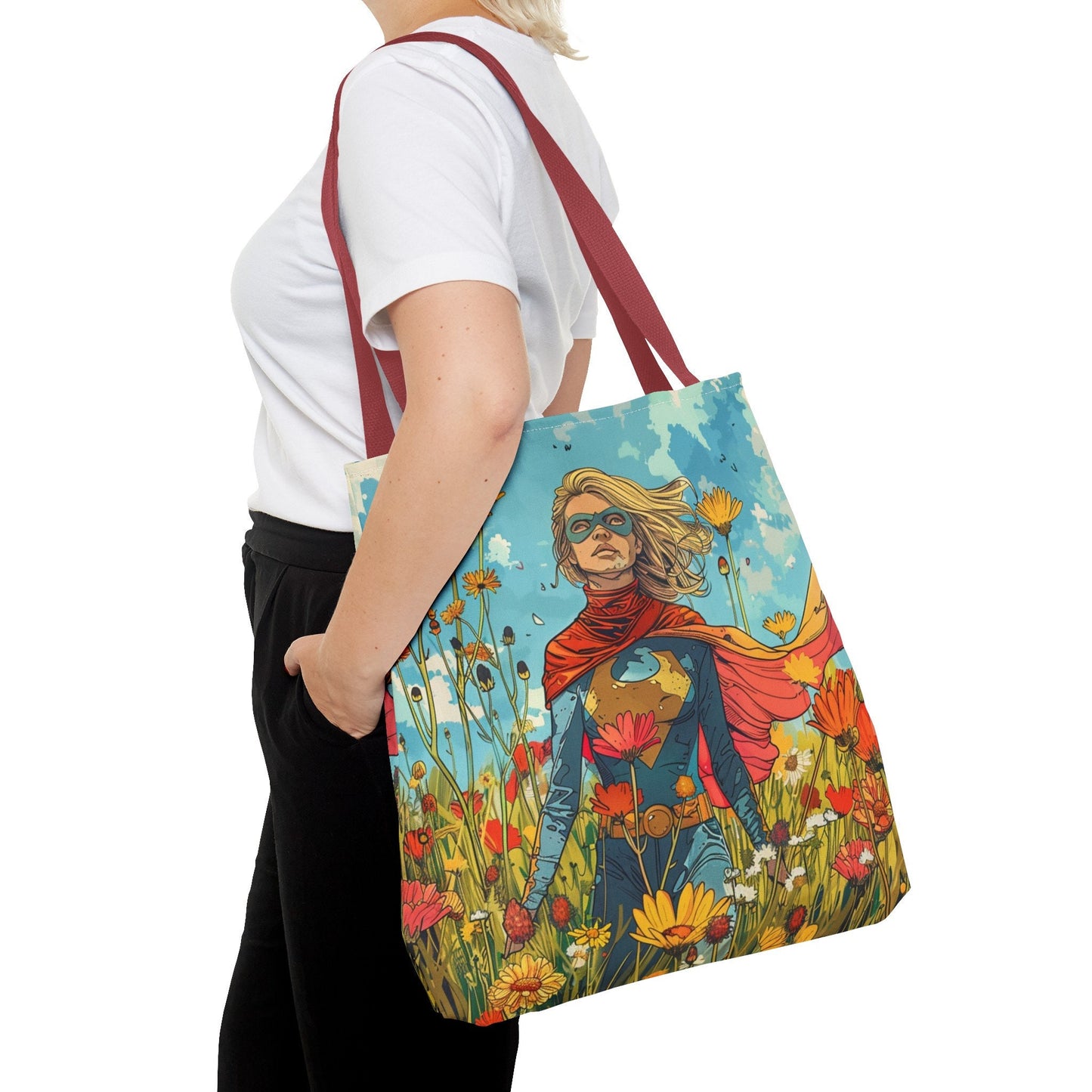 Female Superhero Comic Book Style Tote Bag