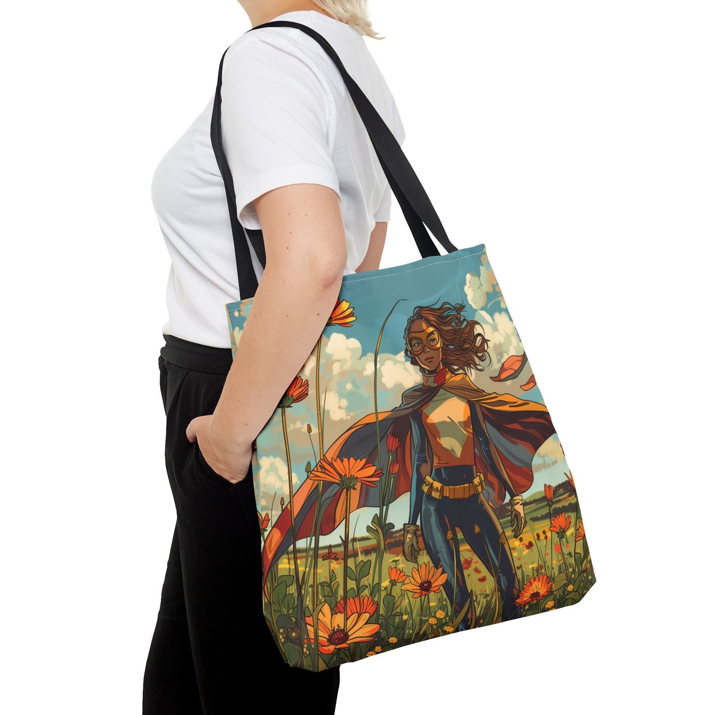 Female Superhero Comic Book Style Tote Bag