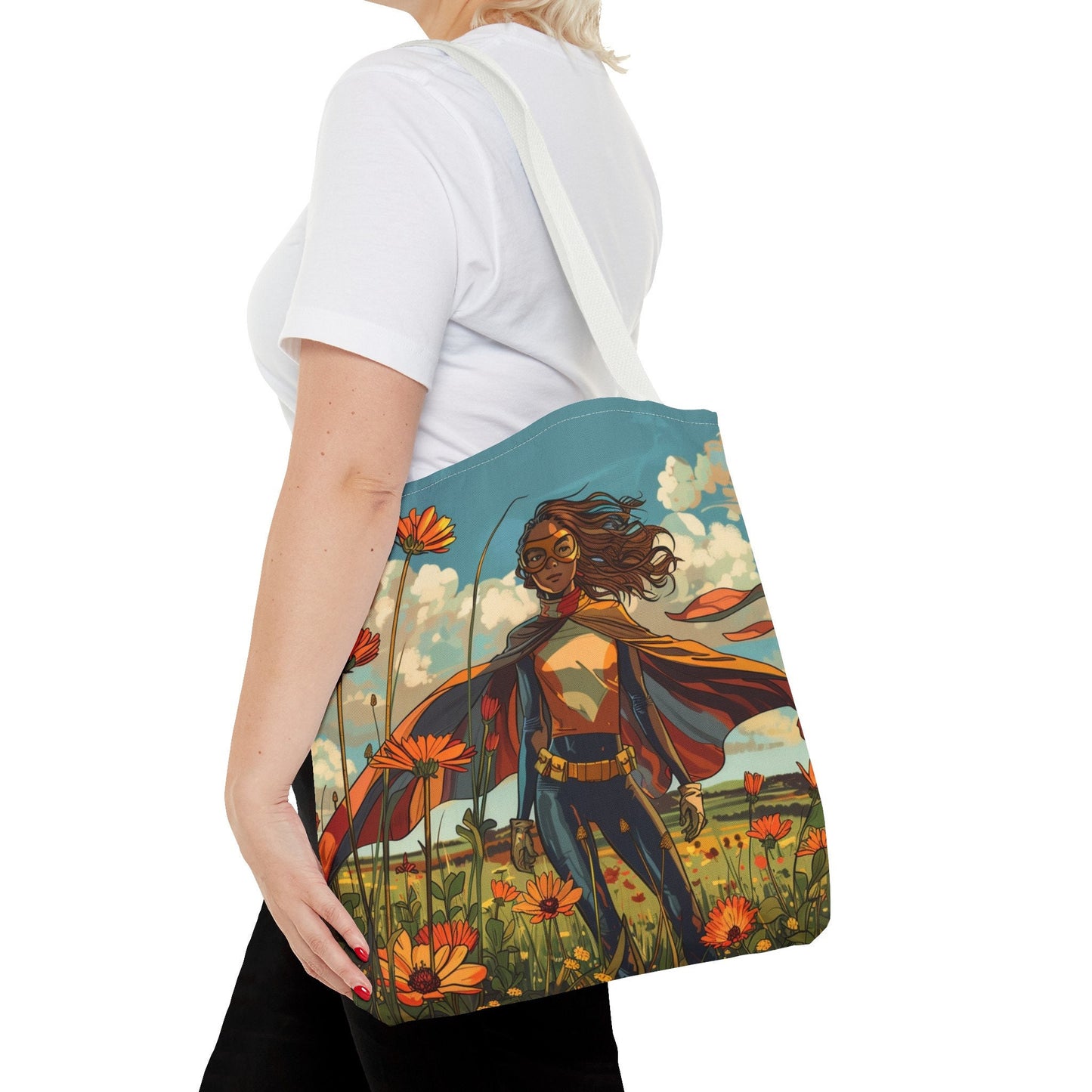 Female Superhero Comic Book Style Tote Bag