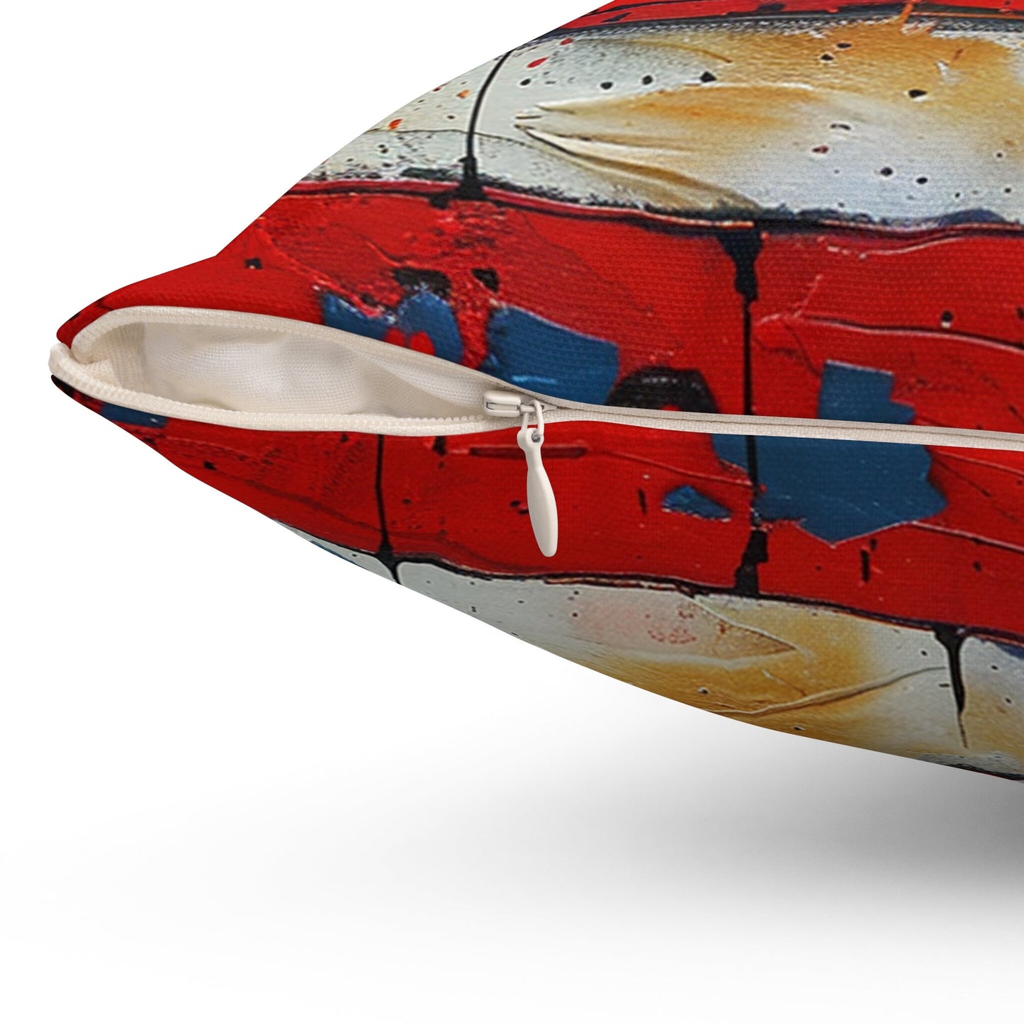 American Flag Graffiti Spun Polyester Square Pillow