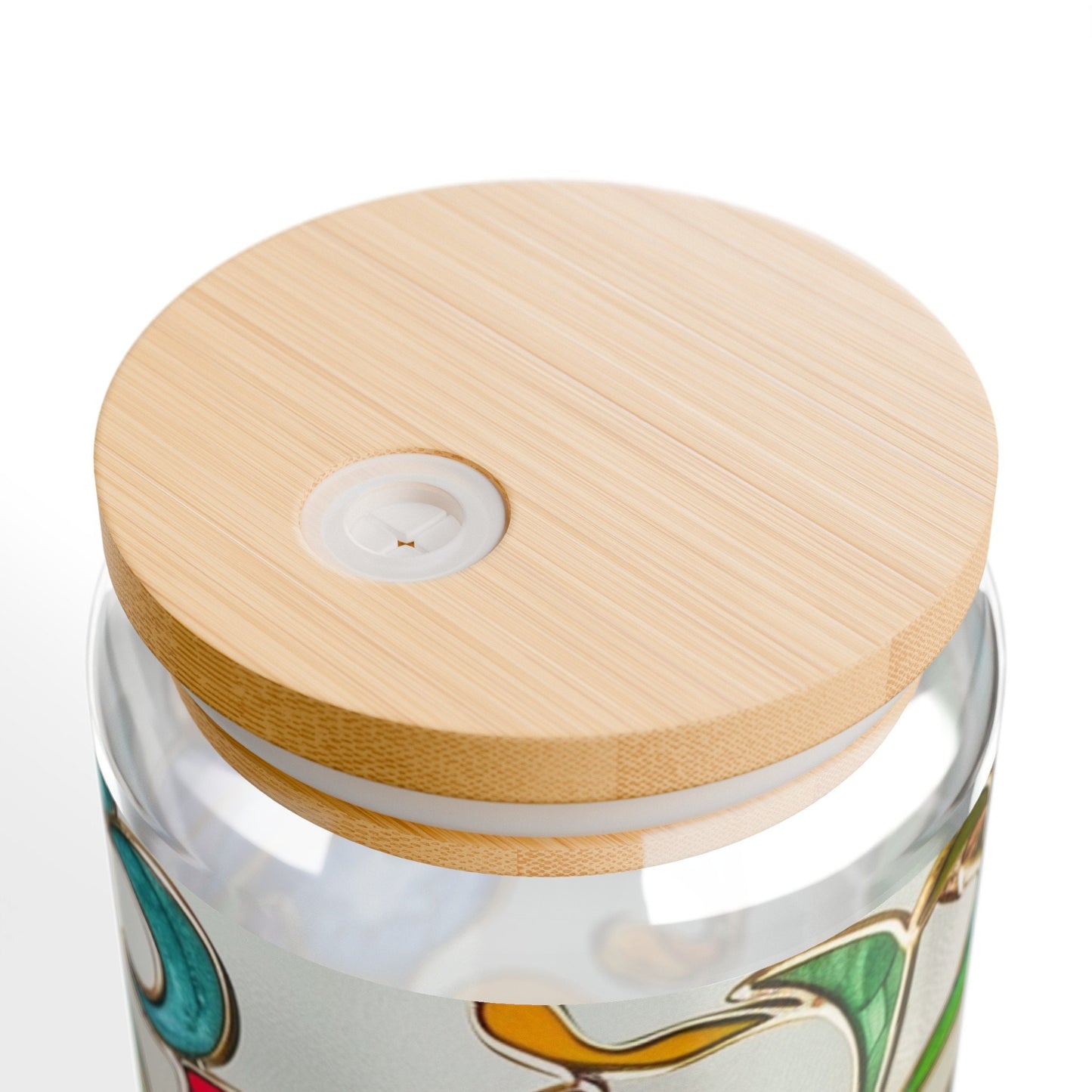 Floral Stained Glass Sipper Glass, 16oz