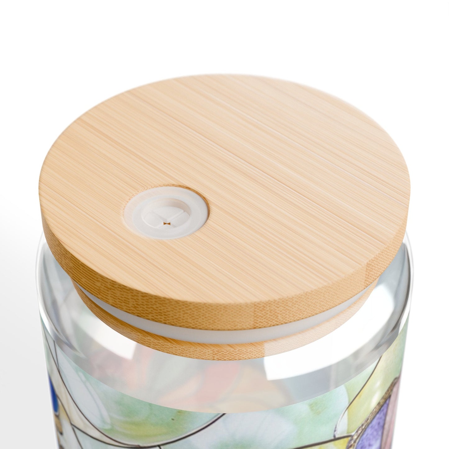 Floral Stained Glass Sipper Glass, 16oz