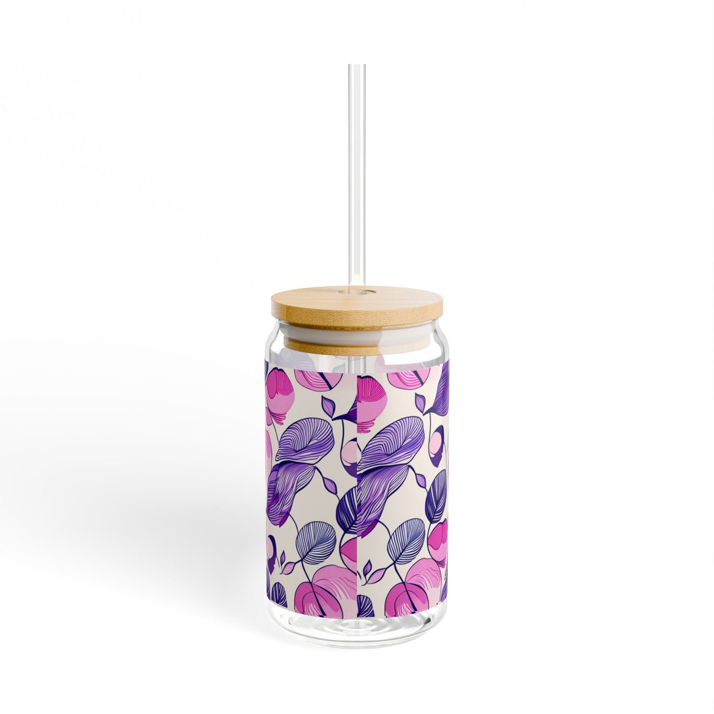 Floral Sipper Glass, 16oz