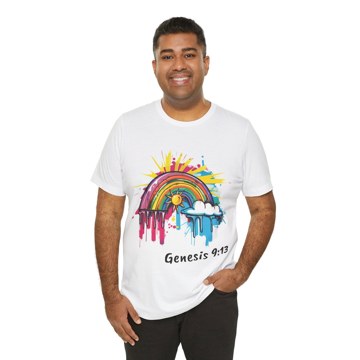 Genesis 9:13 Graffiti Rainbow Unisex Jersey Short Sleeve Tee - T-Shirt