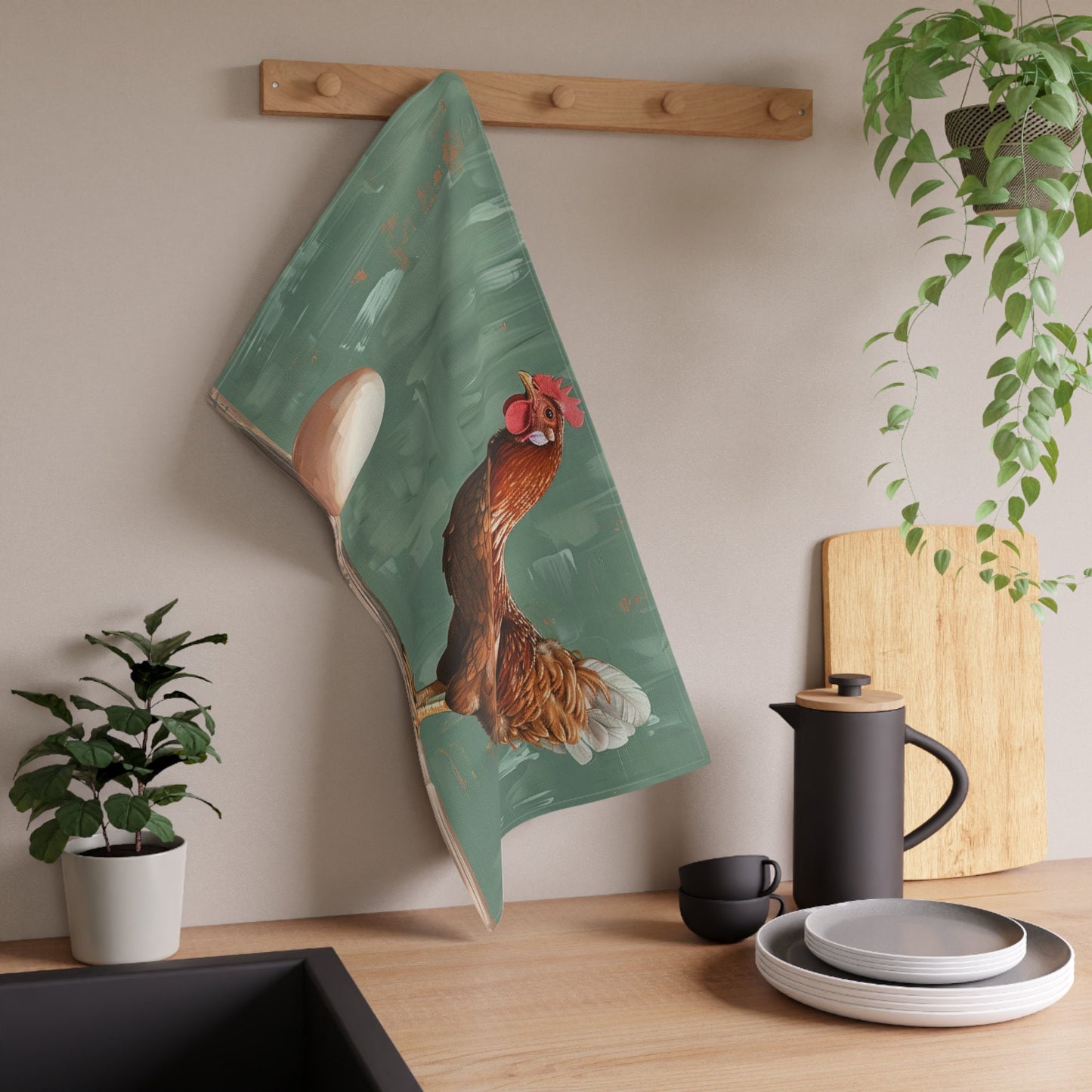 Farmhouse Modern Chicken and an Egg Kitchen Towel