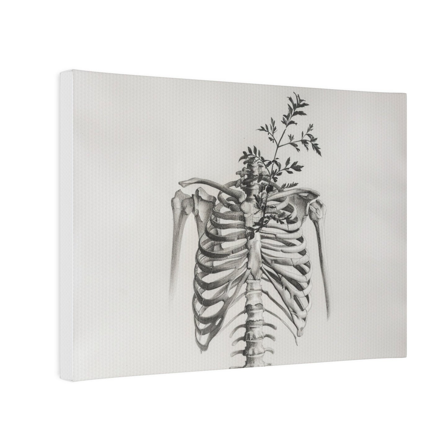 Nature's Anatomy Fusion - Skull and Plant Canvas Tile Print