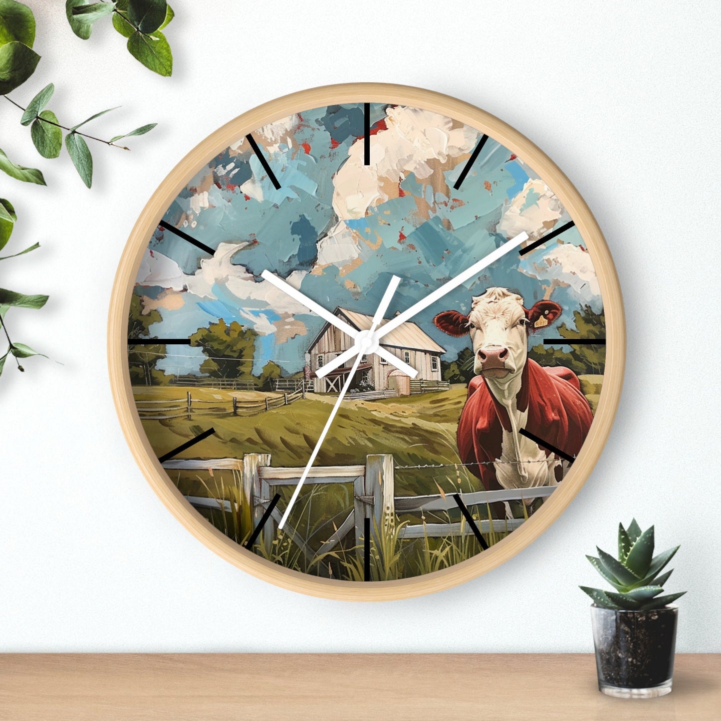 Farmhouse Scene Wall Clock