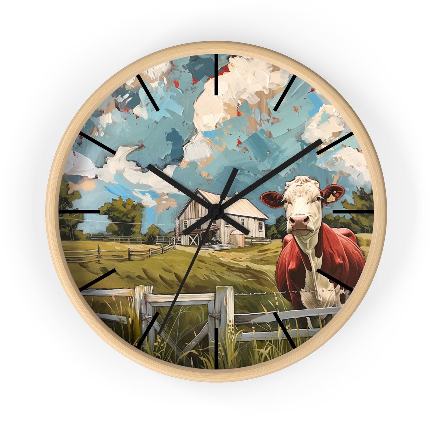 Farmhouse Scene Wall Clock
