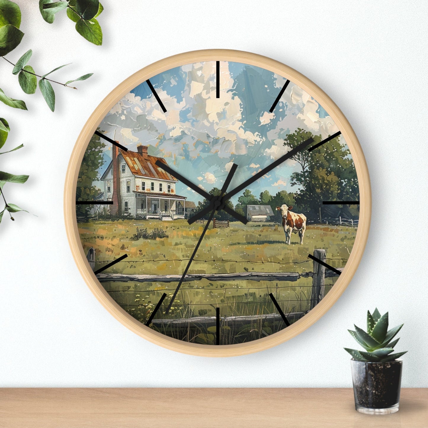Farmhouse Scene Wall Clock
